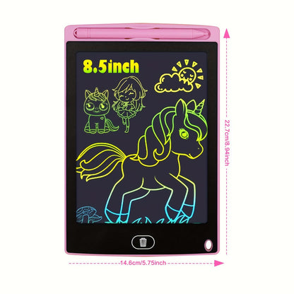 LCD Drawing Tablet with Stylus 2 Pack, 8.5 Inch Reusable Doodle Pad for Kids, Blue & Pink, Battery-Powered Educational Toy