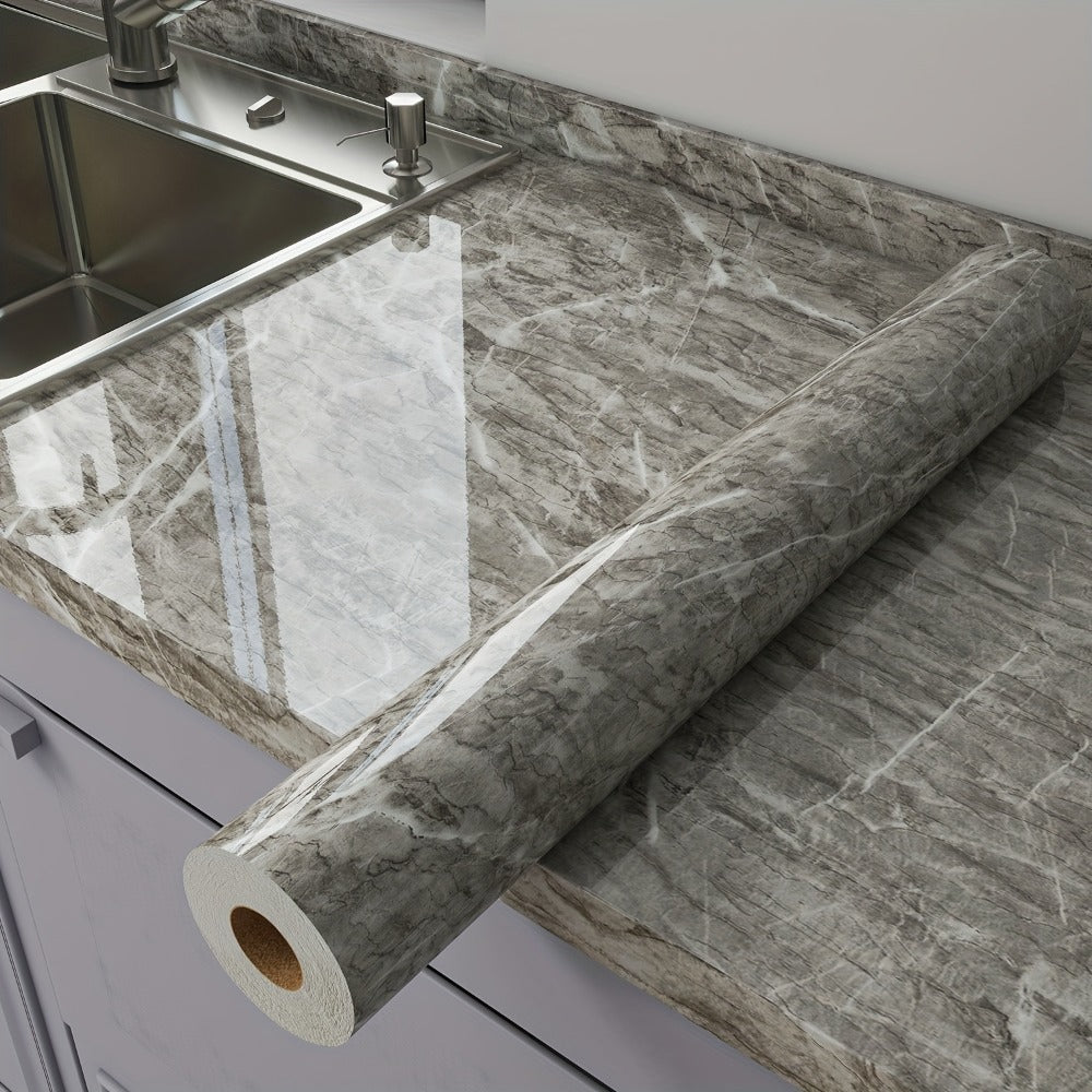 Marble Peel and Stick Wallpaper Roll – Oil-Proof Self-Adhesive Wall Contact Paper for Kitchen Backsplash Bathroom Countertop