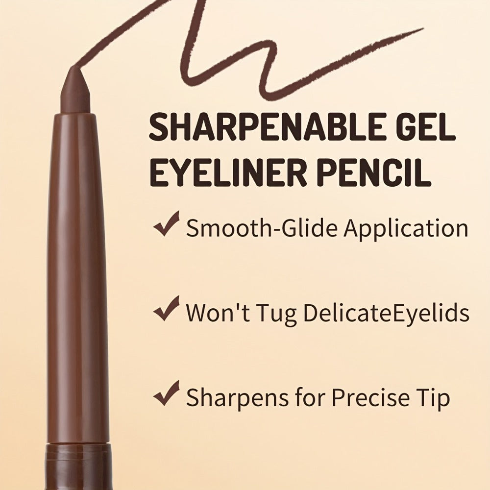 Three-Piece Matte Gel Eyeliner Pencil Set in Deep Brown, Medium Brown and Black for Eye Makeup