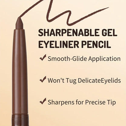 Three-Piece Matte Gel Eyeliner Pencil Set in Deep Brown, Medium Brown and Black for Eye Makeup