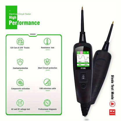 Circuit Tester Probe Kit Topdiag P100 AC DC Voltage Tester 12V 24V Car Diagnostic Tool for Entryways, Bedrooms and Living Spaces