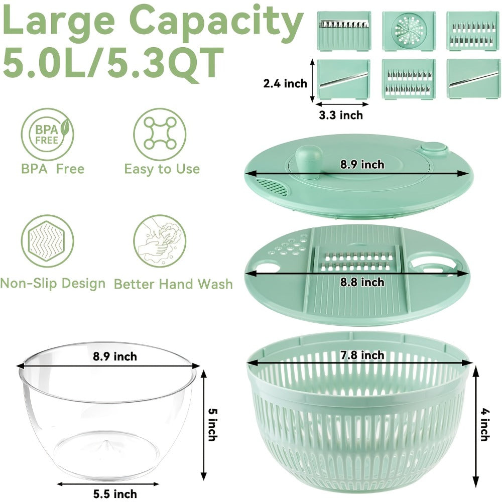 Salad Spinner Large 3-in-1 with 5-Blade Slicer & Egg Yolk Strainer with the Listed Color, Size or Set Options for Everyday Carry