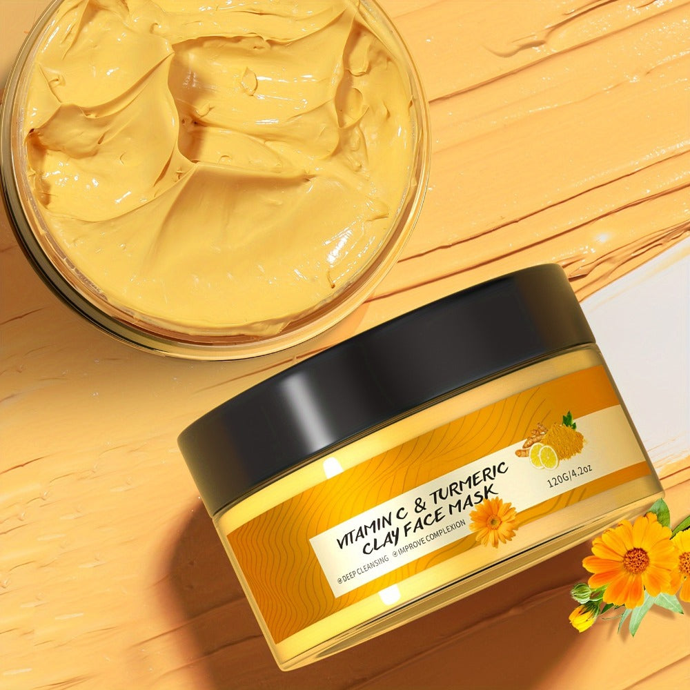 Turmeric Vitamin C Mud Mask 100ml - Deep Cleansing Pore Minimizer Face Mask, Remover Radiant Skin Weekly Skincare for Women