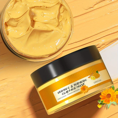 Turmeric Vitamin C Mud Mask 100ml - Deep Cleansing Pore Minimizer Face Mask, Remover Radiant Skin Weekly Skincare for Women