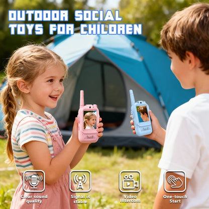 2-Pack Kids Walkie Talkie Toy 2.4GHz, Video Call, Voice Changer & HD Camera, Long-Range Wireless Communication