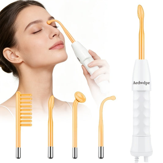 High Frequency Facial Massager 4-in-1 Professional Skincare Tool, Compact Plug-In High Frequency Wand for Face Acne Wrinkles Hair Growth