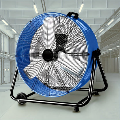 Industrial Floor Fan 24 Inch 9000 CFM Drum Fan 3-Speed 360 Degree Tilt with Casters for Entryways, Bedrooms and Living Spaces