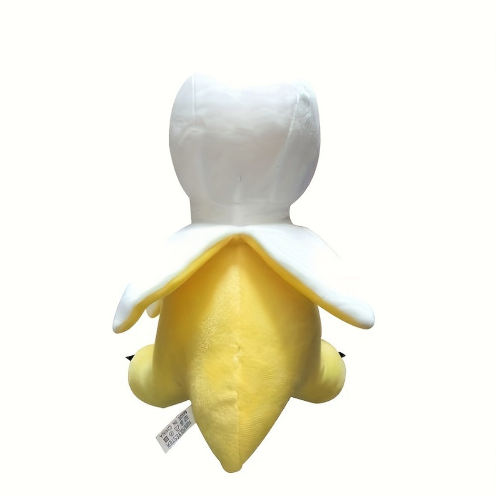 Plush Toy Yellow Banana Dinosaur 9.5-Inch T-Rex Character with Peekaboo Peel Design for Display