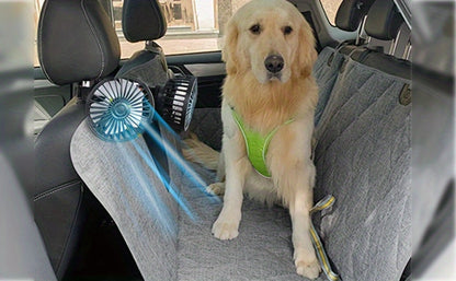 Car Fan for Back Seat – Dual Head USB Cooling Fan, Foldable 360° Rotation, Ultra-Quiet Motor, 70-Inch Cord, for Vehicle, Home & Office Use