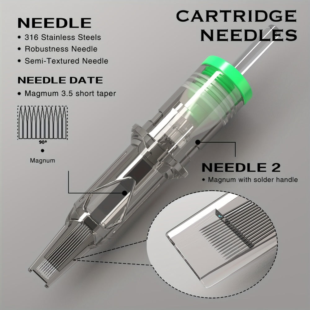 Tattoo Cartridge Needles with SPARK Label, 20-Piece Box and 24 Retained RL RS CM M1 Model Choices