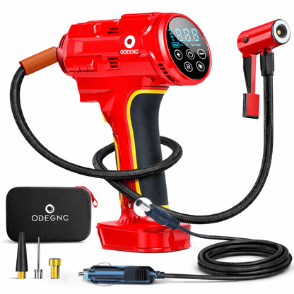 Portable Air Pump Inflator 160PSI – Auto Shut-Off, 35L/min, Dual Power (Battery/12V Car), Digital Gauge, 3-Mode LED Light for Car Tires