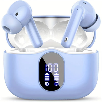 Wireless Earbuds Bluetooth 5.3 with Call Noise Reduction Mic, LED Display Case and Eight Color Options