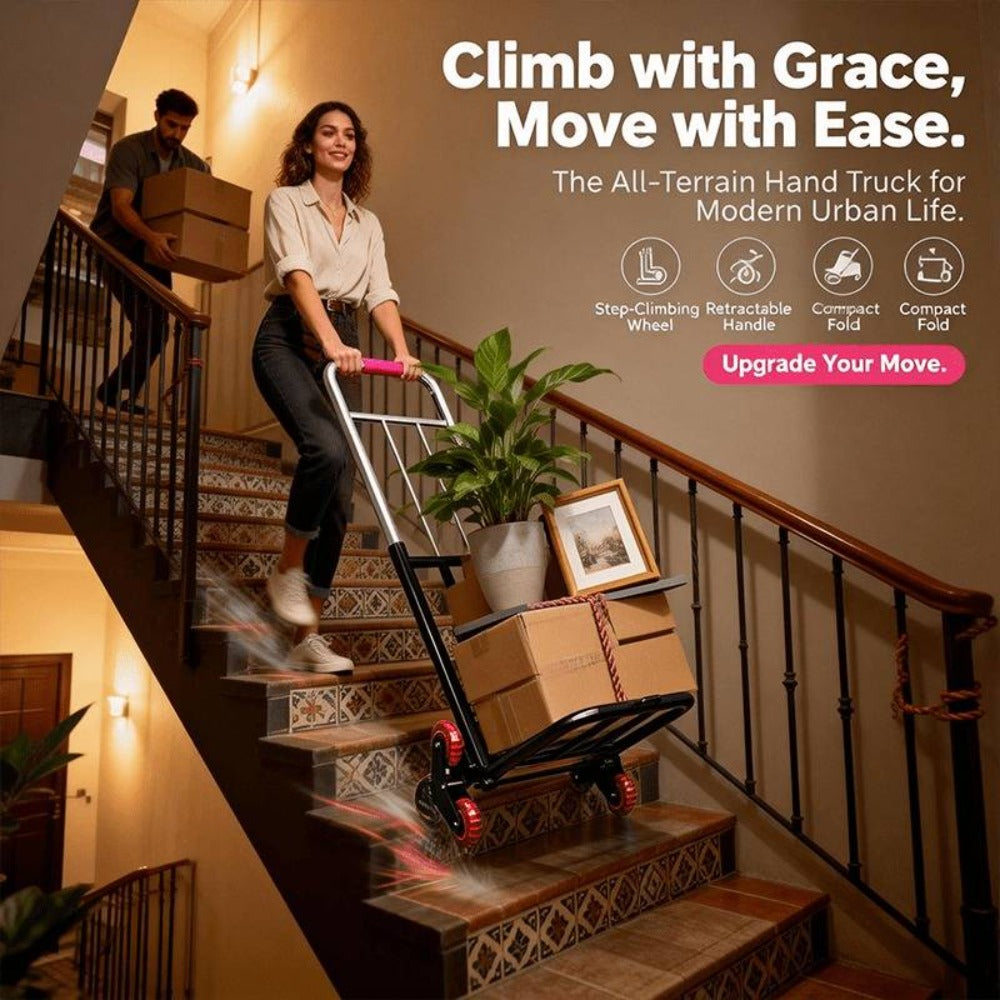 Folding Hand Truck Stair Climbing Wheels Heavy Duty 220 450 680 LBS Capacity Compact Collapsible Handcart Dolly for Home Warehouse Grocery