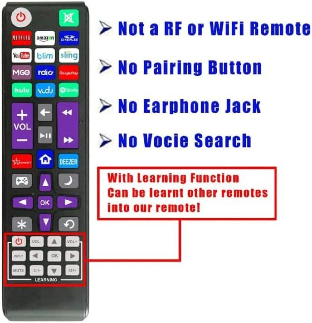 2 Pack Roku TV Universal Remote Replacement, Compatible with TCL Sanyo LG RCA Philips Hitachi Onn Insignia Sharp JVC Roku TV