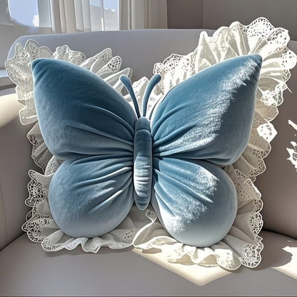 Butterfly Shaped Throw Pillow 3D Bow Decorative Cute Accent Pillow for Bed Sofa Couch Velvet for Entryways, Bedrooms and Living Spaces