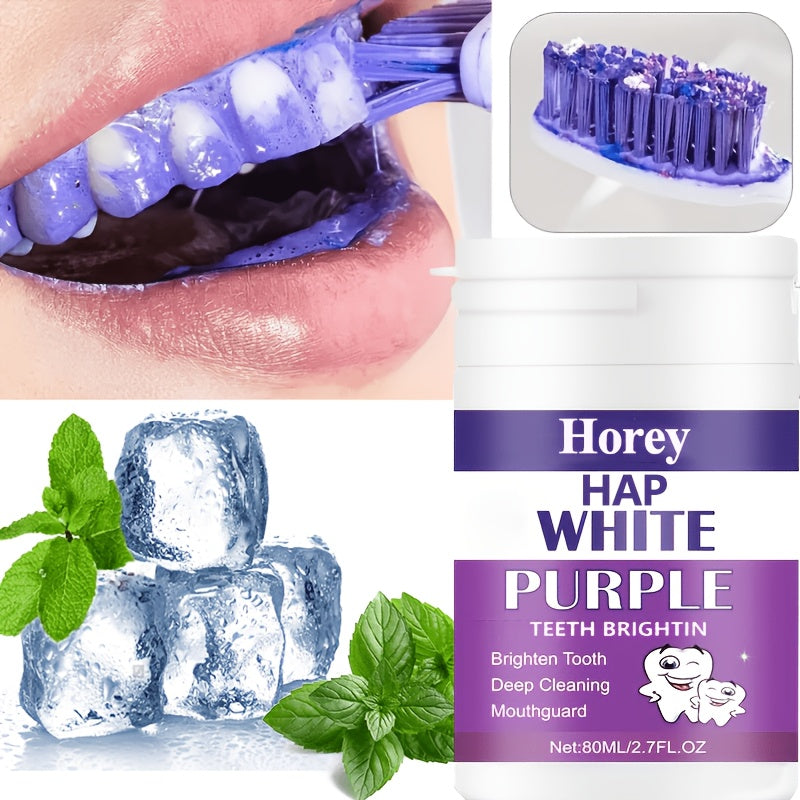 Purple Teeth Whitening Powder for Sensitive Teeth, BPA-Free Alcohol-Free Tooth Polishing Powder Deep Cleans
