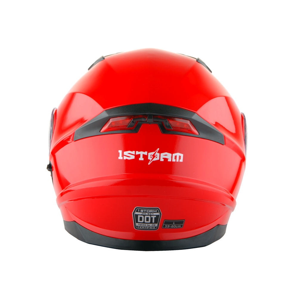 Motorcycle Helmet Modular Flip-Up Design with Dual Visors, Optional Three-Mode LED Tail Light and S-XL Sizes