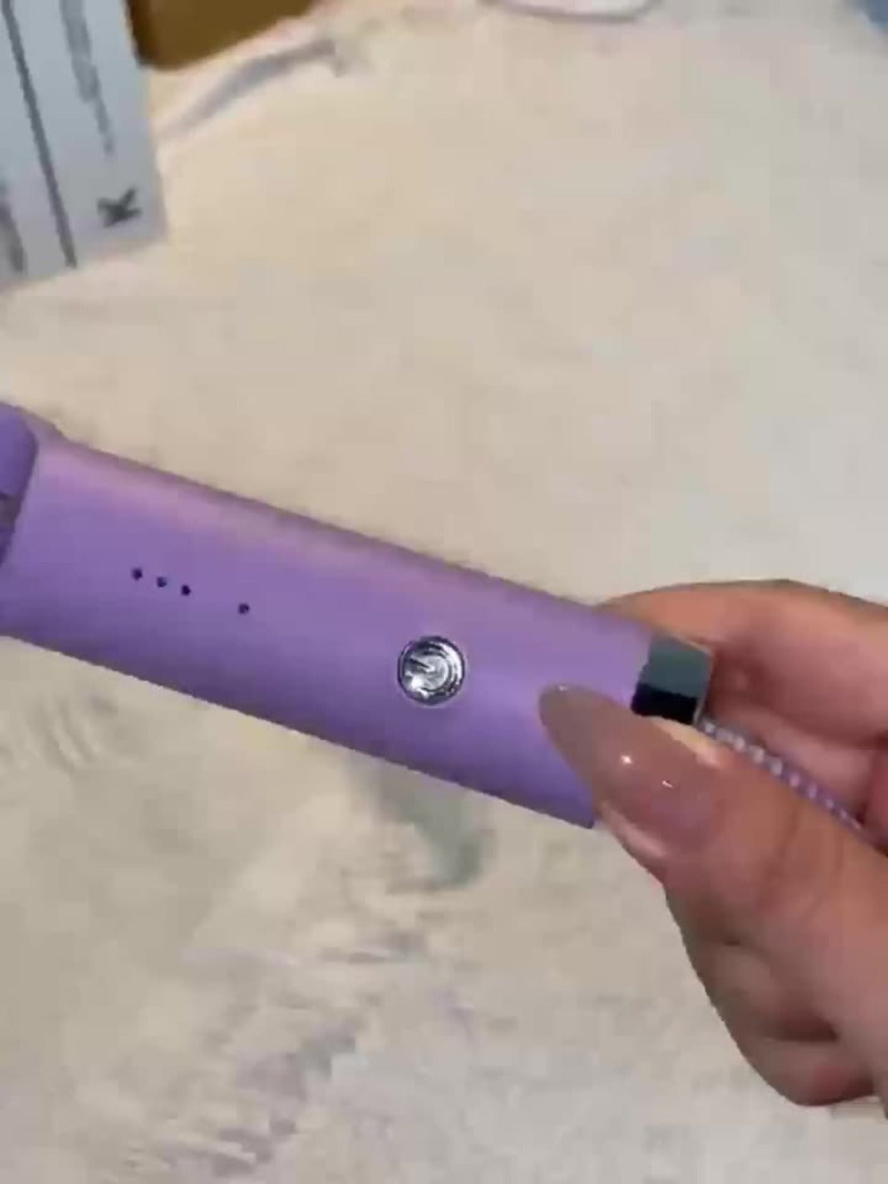 Compact Hair Straightening Brush with Three Color Options, LED Indicators and Three Pictured Heat Levels