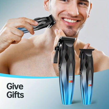 Electric Hair Clipper 2-Pack for Men – Professional Cordless Hair Trimmer Set for Home Car Business Travel