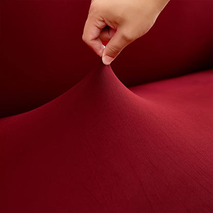 Sofa Cover Textured Skirted Full-Cover Slipcover with Elastic Stretch and Backing Detail for 3 or 4 Seats