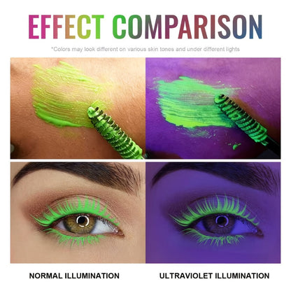 Colorful Mascara Set 6 Vivid Shades – Waterproof Smudge-Proof Curling Volumizing Lash Makeup, Purple Green Red Yellow Orange Blue