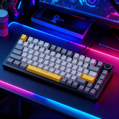 Hot Swap Gasket Mechanical Keyboard AJAZZ AK820 75%, Wireless 2.4GHz & Wired, Volume Knob, South-Facing RGB