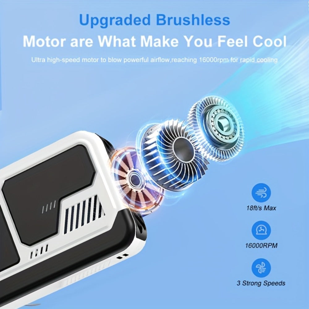Neck Fan Portable Wearable, 3000mAh Battery Hands-Free Personal Fan 3 Wind Speeds Digital Display