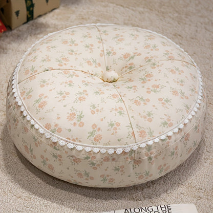 Round Floor Cushion Floral Tatami Seat Cushion for Living Room Bedroom Window, Boho Meditation Pillow for Reading & Yoga