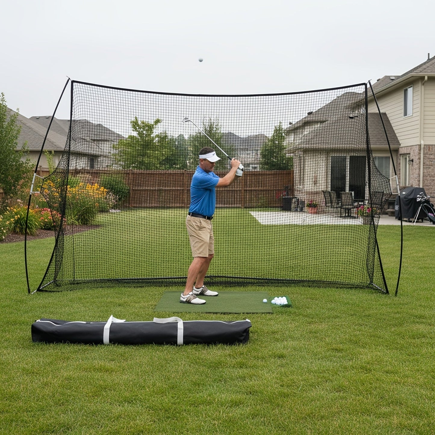 Golf Practice Net with Target & Swing Guide – 7x10 FT & 7x7 FT Driving Range Training Net, Easy Assembly, Indoor Outdoor Use
