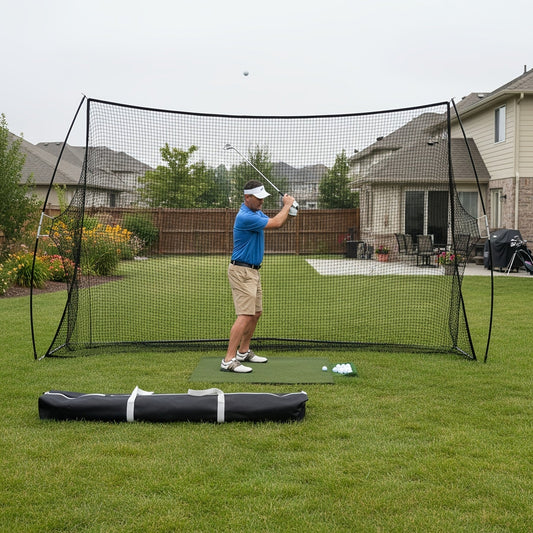 Golf Practice Net with Target & Swing Guide – 7x10 FT & 7x7 FT Driving Range Training Net, Easy Assembly, Indoor Outdoor Use