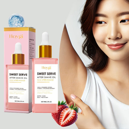 Post-Shave Hair Removal Oil for Women, Strawberry Scent, Hyaluronic Acid & Linolenic Acid, Skin Softener