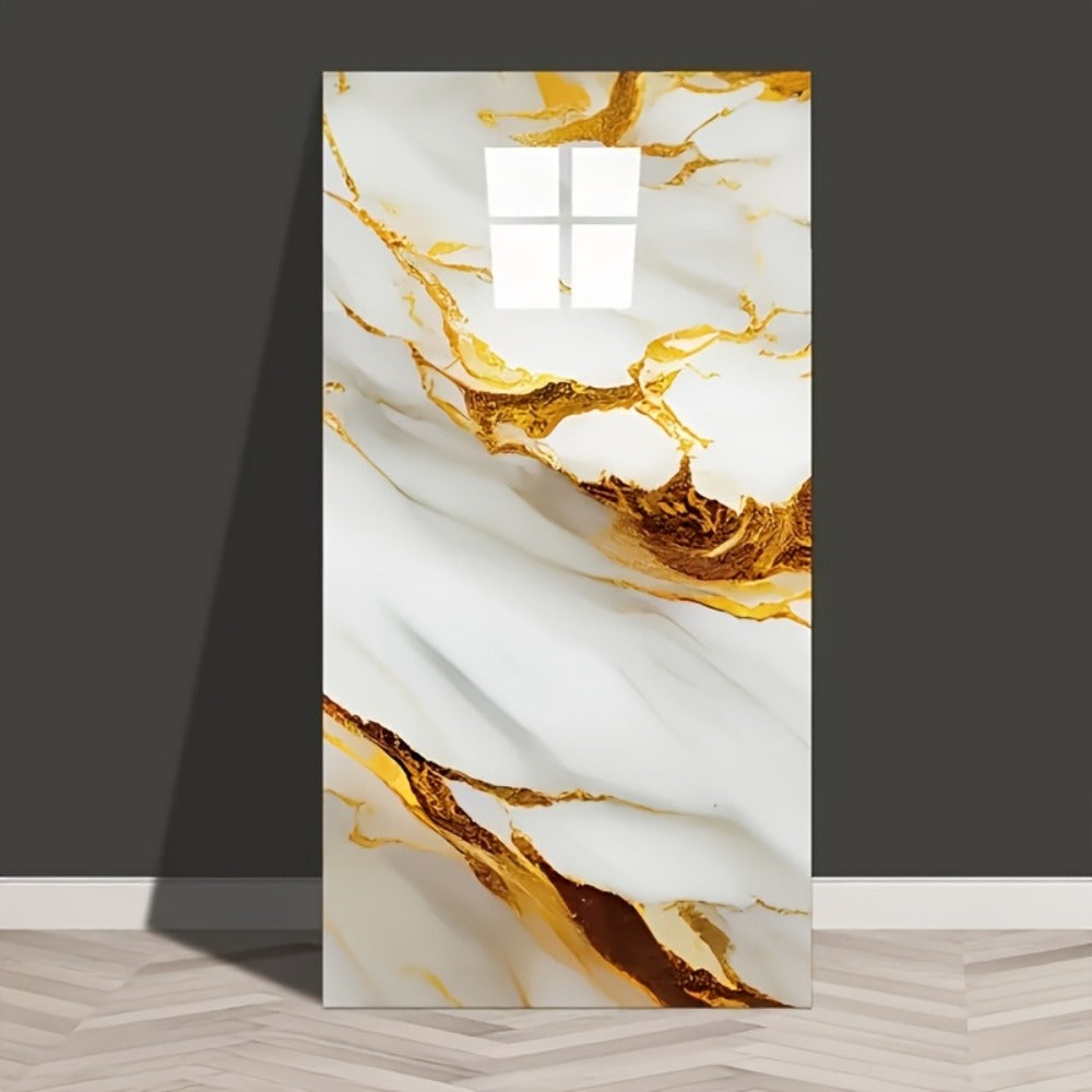 Self-Adhesive PVC Wall Sticker 22pcs Peel and Stick Marble Boho Wallpaper 11.81x23.62in Oil for Entryways, Bedrooms and Living Spaces
