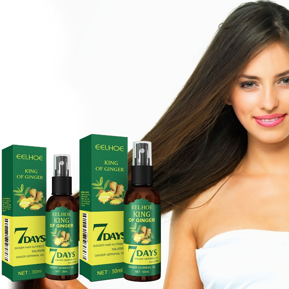 Ginger Hair Oil Spray Set 6 Bottles × 30ml – 7-Day Deep Moisturizing Frizz Control Mist for Dry, Curly & Coily Hair | Lightweight Non-Greasy