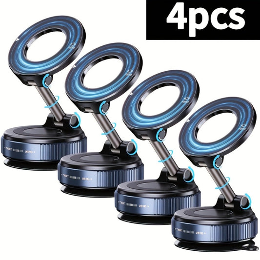 360° Rotating Magnetic Phone Holder 4-Pack – Foldable & Extendable Universal Wall Mount for Car, Bathroom