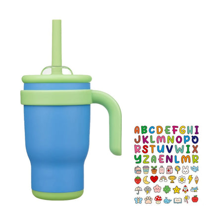 Insulated Tumbler 14oz Stainless Steel with Handle, Straw, Two-Way Lid and Ten Color Options