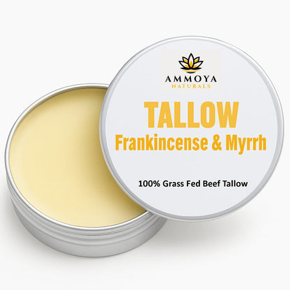 Tallow Balm Grass-Fed Natural Moisturizer for Dry Skin – Deep Hydrating Handcrafted Body Balm 3 Scents Chamomile Rose Honey Frankincense