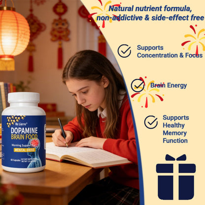 Magnesium Glycinate Brain & Sleep Capsules, Dopamine Support Nootropic Formula, Focus Mental Clarity Mood & Restorative Sleep