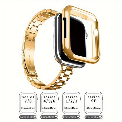 Slim Waist Apple Watch Steel Band & Half Shell Case 3-Piece Set for an Everyday Personal Care Routine