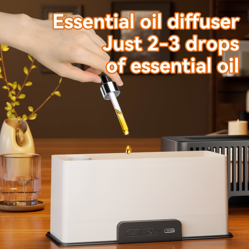 Humidifier Flame-Effect USB Diffuser with Seven LED Colors, Black or White, Single and Two-Pack Options