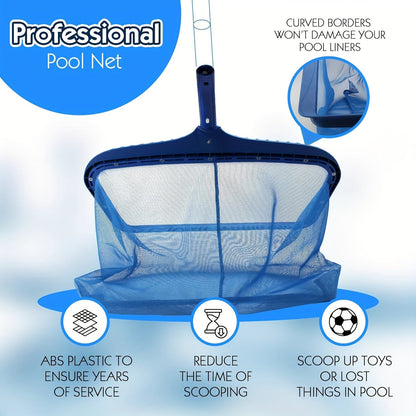 Pool Skimmer Net Fine Mesh | Heavy Duty Leaf Rake Pool Cleaning Tool