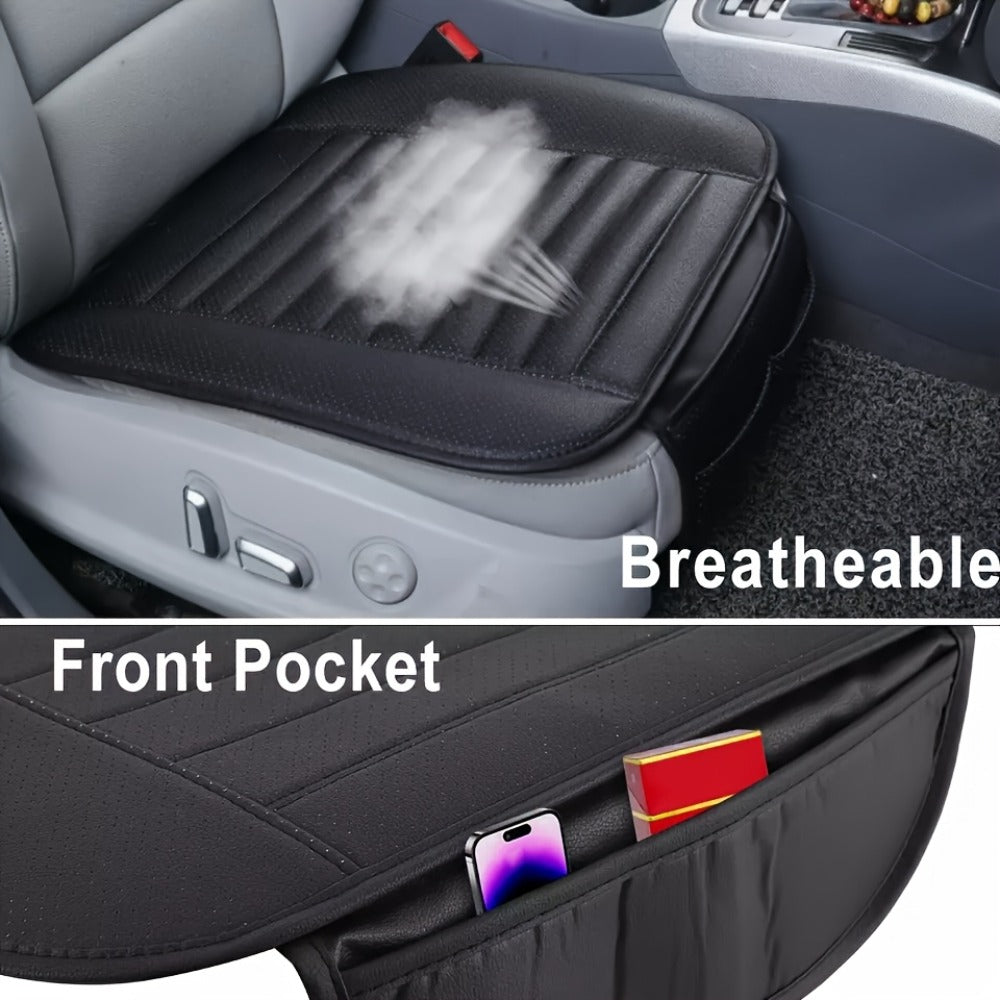 Backless Car Seat Cushion Two-Piece Front Pad Set with 52 x 50cm Size in Black, Beige or Gray