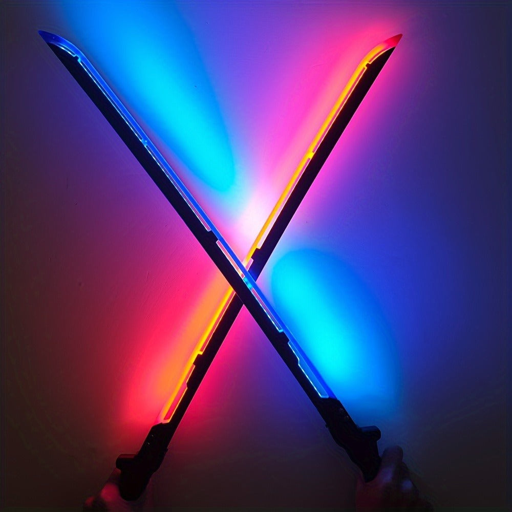 LED Samurai Sword Cyberpunk Glowing Katana 80cm, Acrylic Light-Up Blade for Halloween Costume Party Cosplay Sci-Fi Anime Props