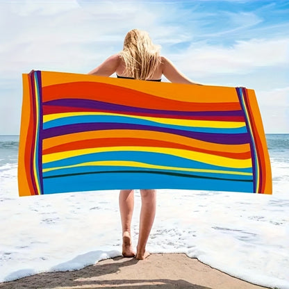 XL Bath Towel Extra Large 70x31 Inch Ultra Microfiber Shower Towel Striped Tropical Home Hotel Bathroom