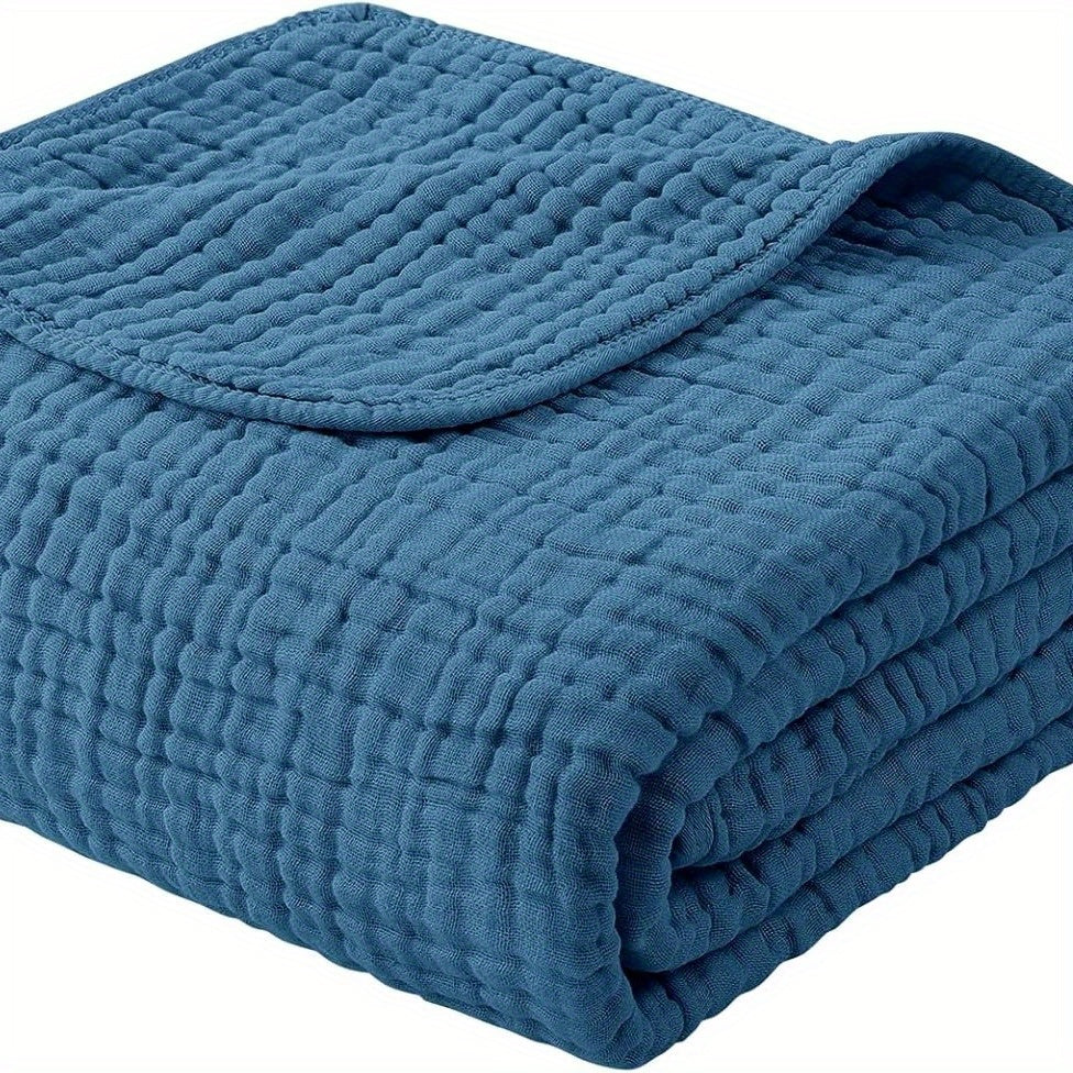 Morandi Cotton Muslin Blanket 6-Layer, Gauze Throw for Couch & Bed, Breathable All Season, 6 Colors