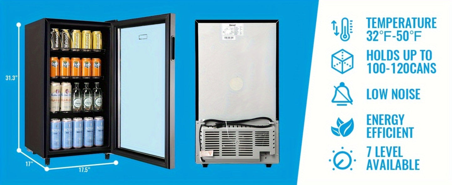 Beverage Refrigerator with Glass Door, Mini Fridge 2.0/3.5/4.0 Cu Ft, LED Lights, Adjustable Shelves
