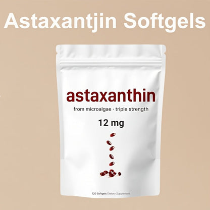 Astaxanthin 12mg Softgels 3-Pack 120ct 4-Month Supply for Bath Time, Home Spa and Personal Care