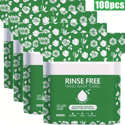 Disposable No-Rinse Soap Towel Sheets for Travel Camping Gym - Portable Foam Bath Towel for Bath Time, Home Spa and Personal Care