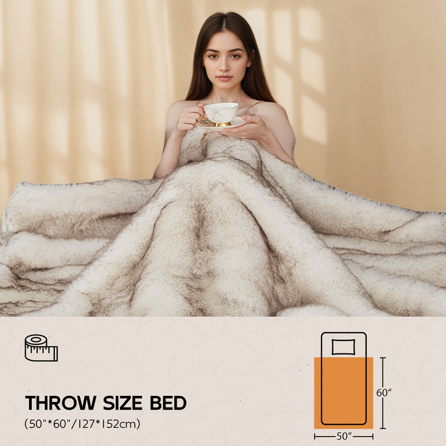 Faux Fur Throw Blanket 1060GSM Luxury – Super Soft Reversible Plush Mink Blanket for Bed Couch Sofa, Oversized Heavy Weight Cozy Blanket
