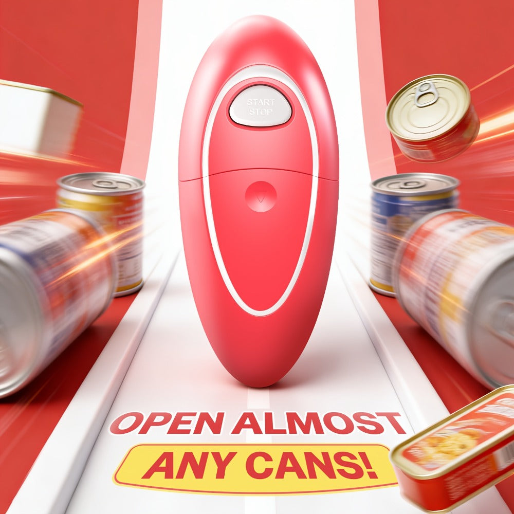 Electric Can Opener One-Touch Automatic – Smooth Edge Battery Operated Handheld Opener for All Can Sizes, Best Kitchen Gadget for Seniors