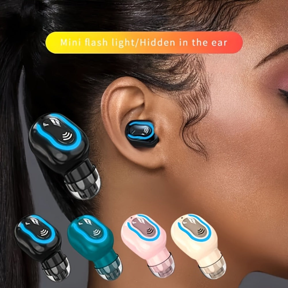 Mini Invisible Wireless Earphone Long Standby Condenser Microphone In-Ear Sport for Bedside Audio, Alarms and Room Entertainment
